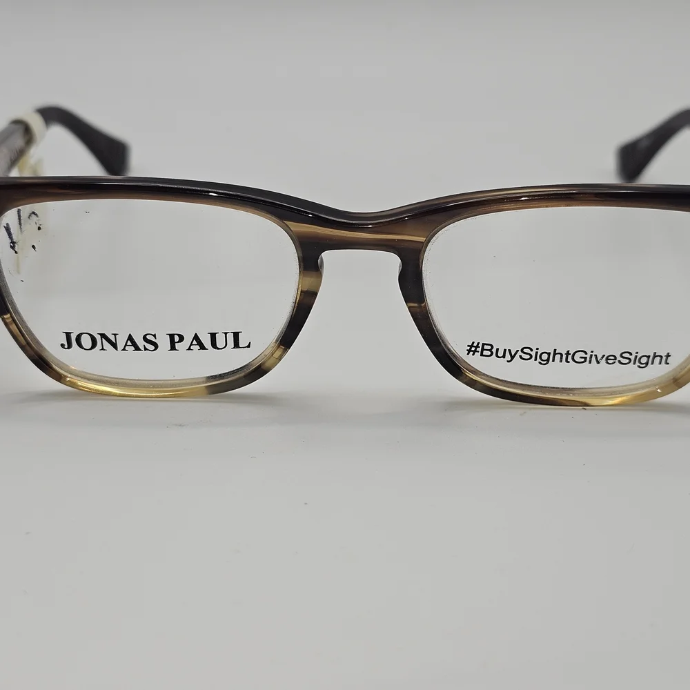 JONAS PAUL Lincoln/Lauren SSH Brown Horn Unisex Kids Square Eyeglasses 45-16-125